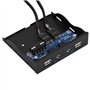 Yunseity Panneau Avant USB, 2 Ports USB 2.0 + Micro + Interface Audio HD, Concentrateur USB du Panneau Avant pour Disquette 3,5"