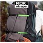 OXFORD Rok ROK305 Sangles MD réglables de 16 mm Noir + Bleu/Vert