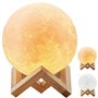 DESABF Lampe de sol à LED en forme de lune 3D avec variateur d’intensité