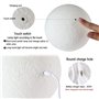 DESABF Lampe de sol à LED en forme de lune 3D avec variateur d’intensité, contrôle tactile, charge USB, lumière blanche chaude e
