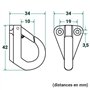 5x mousquetons sur platine inox - Mousquetines - ∅ jusqu'à 10 mm…