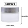 6pcs pots en verre cosmétique, 30 ml de verre givré de voyage Cosmetic Jars vide rechargeable pour le stockage des crèmes huile 