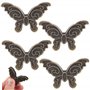 Clip de livre 4pcs Vintage Metal Butterfly Clips Paper Decorative Binder Clips Clip de journal Clip Book Pince for PhotoS Test T