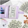 A6 Handbook Bag Macaron Notebook Leather PU PU Budget en espèces-feuille Notebook comprenant un carnet + sac à fermeture éclair 