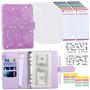 A6 Handbook Bag Macaron Notebook Leather PU PU Budget en espèces-feuille Notebook comprenant un carnet + sac à fermeture éclair 