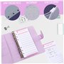 A6 Handbook Bag Macaron Notebook Leather PU PU Budget en espèces-feuille Notebook comprenant un carnet + sac à fermeture éclair 