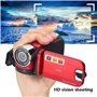 Socobeta Caméscope Numérique Caméra Vidéo Caméscope 16x HD 32g Carte Mémoire Externe Rotation de 270°(Rouge)
