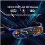 Cuifati Lunettes 3D 144 Hz Rafraîchissement Lunettes 3D Rechargeables FHD 3D View Lunettes Actives pour Diverses Technologies 3D