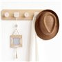 LNGFSH Porte Manteau Mural Bois,Patère Murale,Bois Massif Porte Manteau Salle De Bain,5 Crochets pour Manteaux Veste pour chambr