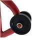 Cruizer Béquille arrière rouge avec fixations à plaques pour moto avec barres de renfort latérales réglables et 4 roues sous-jac