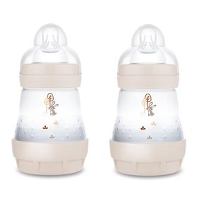 MAM Lot de 2 biberons anti-coliques de 160 ml - Avec tétine de taille 1 dès la naissance