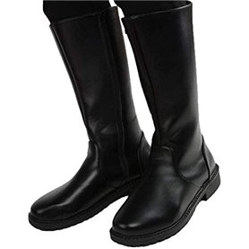 MWbetsy Hommes Cuissardes en Cuir Bottes Unisexe d'équitation Performance Chaussures étape Jambe Large Mi-Mollet à Fermeture écl