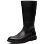 MWbetsy Hommes Cuissardes en Cuir Bottes Unisexe d'équitation Performance Chaussures étape Jambe Large Mi-Mollet à Fermeture écl
