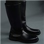 MWbetsy Hommes Cuissardes en Cuir Bottes Unisexe d'équitation Performance Chaussures étape Jambe Large Mi-Mollet à Fermeture écl