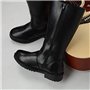 MWbetsy Hommes Cuissardes en Cuir Bottes Unisexe d'équitation Performance Chaussures étape Jambe Large Mi-Mollet à Fermeture écl