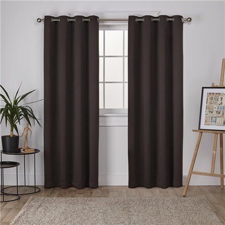 HOMEROKK Lot de 2 Rideaux Occultants 100% Polyester (Noir