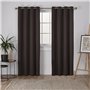 HOMEROKK Lot de 2 Rideaux Occultants 100% Polyester (Noir