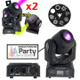 PARTY LIGHT - Pack JEUX DE LUMIERE 2 Lyres DMX GOBOS puissantes et rapdes multi-couleurs PA DJ SONO Disco-mobile Bar Club
