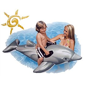 Authentique original INTEX-58535 Dolphin trône d'enfants jouant dans l'eau jouets cheval d'eau gonflable