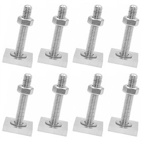 Pamtns Boulon Inox 8 Pièces Vis M6 T-Slot Rainure T Vis Pince à Rainure Attache Outils Boulons Vis Adaptateur T-Track Coffre de