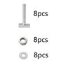 Pamtns Boulon Inox 8 Pièces Vis M6 T-Slot Rainure T Vis Pince à Rainure Attache Outils Boulons Vis Adaptateur T-Track Coffre de 