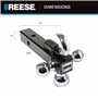 Reese 7031400 Support Tri-Ball avec Crochet Noir