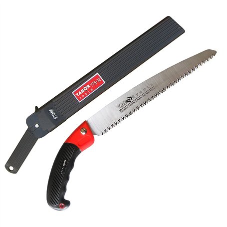 TABOR TOOLS Scie d'élagage TTS32A - Lame en acier trempé 25cm - Scie de jardin avec gaine - Pour coupe d'arbres