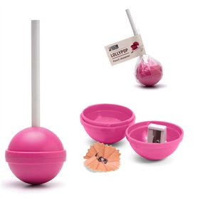 Lollypop Taille-crayon manuel amusant de qualité ressemble à des bonbons - Taille-crayon coloré inclus - Rose