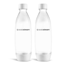 Sodastream 1 Litre Fuse Bottles - White Two-Pack for The Dishwasher