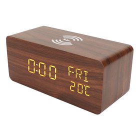 Airshi Horloge LED en Bois