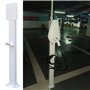 Poteau de Borne de Recharge Support de Chargeur pour Véhicule Électrique Blanc de 150 Cm de Haut