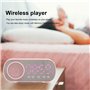 Petite Horloge de Bureau Bluetooth 5.0 Horloge Haut-parleur Rose Hifi LED Miroir écran Micro Usb Radio-réveil