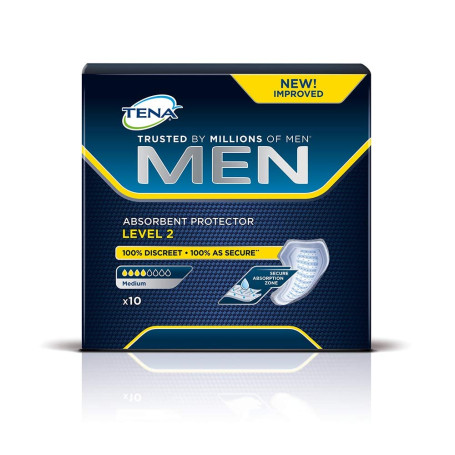 Tena For Men Odour Control Incontinence Pads - Level 2-10 Pads