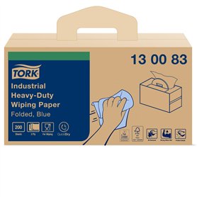 Tork Papier d'Essuyage Industriel ultra-résistant bleu W7