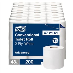 Tork T4 Papier Toilette Rouleau traditionnel blanc