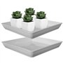 Plateaux de plante, soucoupe carrée de plantes, 2pcs plateaux de plante en plastique de 2pcs de 10 pouces, plateau de capteur d'