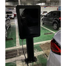 Poteau de Borne de Recharge Borne de Recharge pour Véhicule Électrique Noire pour Parking