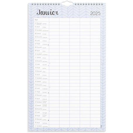 Burde Calendrier Mural 2025 | Familial Mural | 12 mois | 1 mois par feuille
