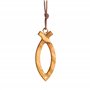 Collier Croix Jésus Poisson Ichthus en Bois d'olivier Fait à la Main à Nazareth