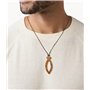 Collier Croix Jésus Poisson Ichthus en Bois d'olivier Fait à la Main à Nazareth