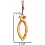 Collier Croix Jésus Poisson Ichthus en Bois d'olivier Fait à la Main à Nazareth