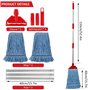 Sutowe Balai à franges commerciales sol extrémité bouclée - Balai industriel robuste manche long en acier inoxydable - Serpillèr