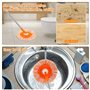 Balai de nettoyage mural rond rotatif à 360° réglable avec 5 têtes de serpillère de rechange en microfibre pour murs secs et hum