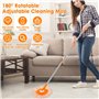 Balai de nettoyage mural rond rotatif à 360° réglable avec 5 têtes de serpillère de rechange en microfibre pour murs secs et hum