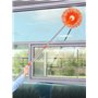 Balai de nettoyage mural rond rotatif à 360° réglable avec 5 têtes de serpillère de rechange en microfibre pour murs secs et hum