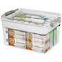 AZIDWERYQ Box Box Double Couche 14.6x9.7x7.9 Organisateur de médecine avec Couvercle, Manche et Verrouillage