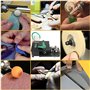 Mini Table scie roche lapidaire polisseuse banc tampon Machine bricolage tour outils 800-12000r/min,Machine tampon d'établi pour