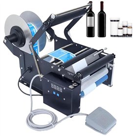 Machine d'étiquetage manuelle de bouteilles rondes