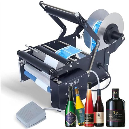 ylpddmm Machine d'étiquetage Manuelle de Bouteilles Rondes