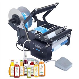 Étiqueteuse pour bouteilles rondes réglables